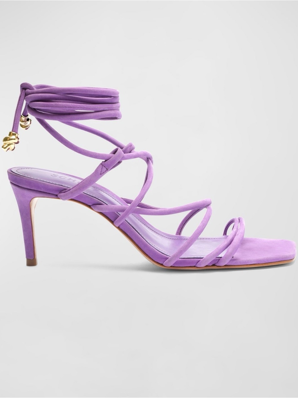 SCHUTZ Lavender Strappy Lace-Up Heel Sandal
